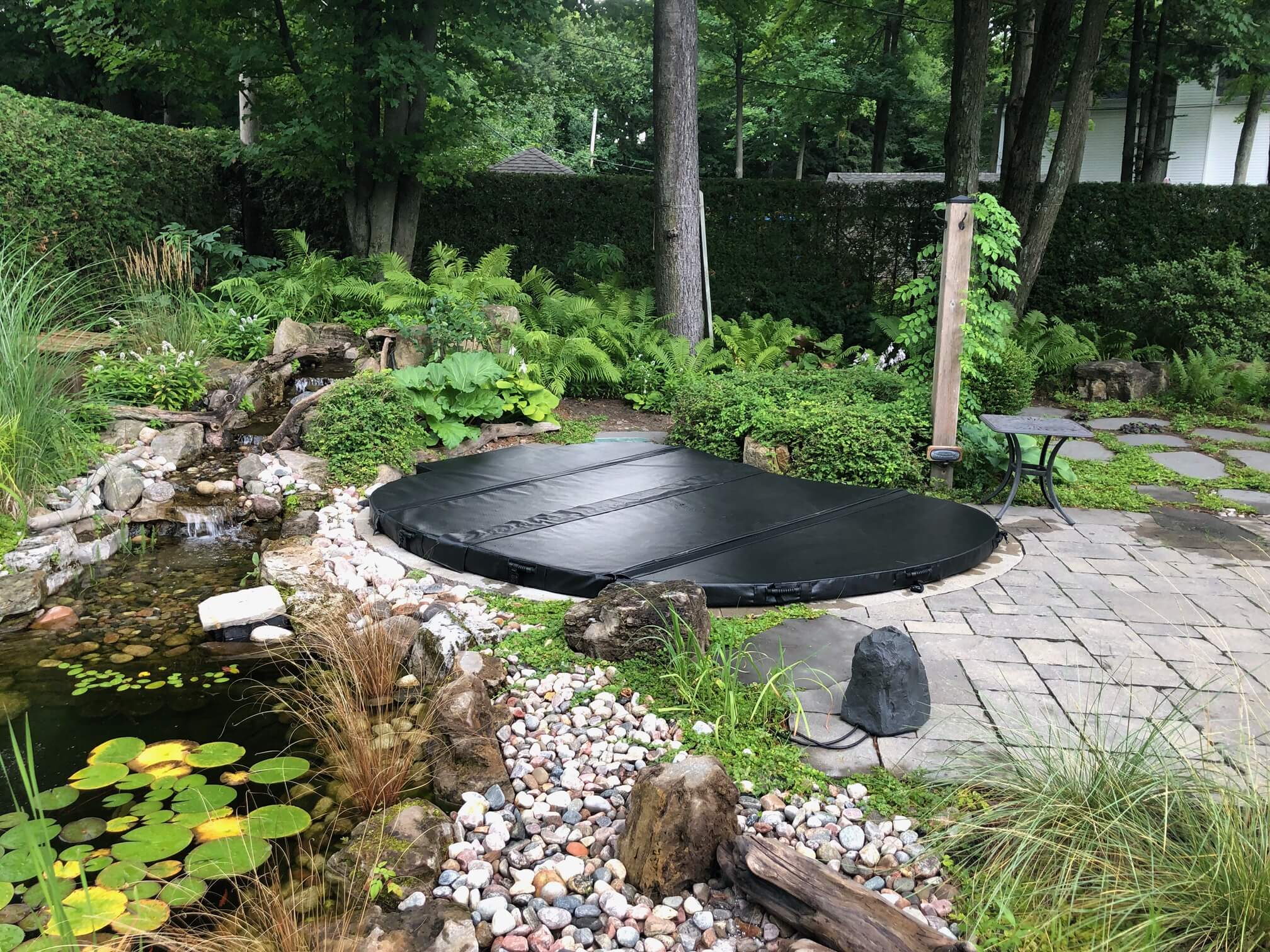 a custom inground spa cover for an Immerspa